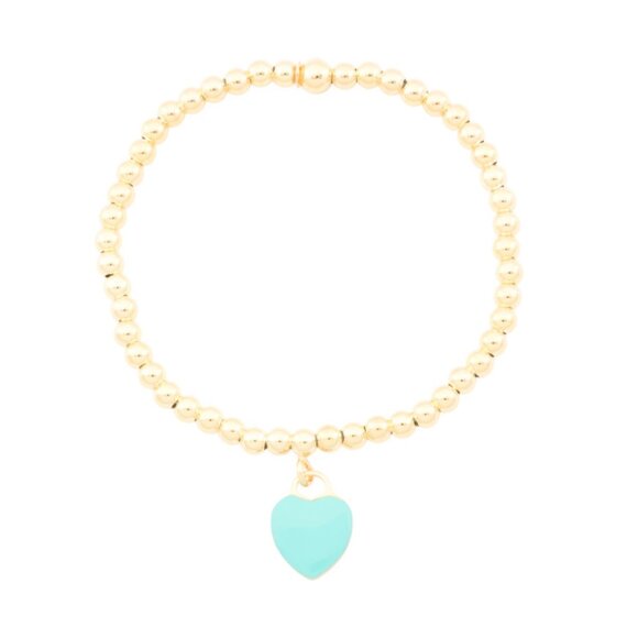 MILOR SILVER Gold Made In Italy Sterling Silver Bead Stretch Charm Bracelet - Picture 1 of 2